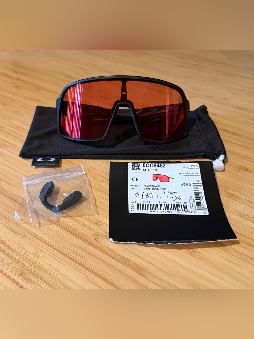 Oakley Sutro S Sunglasses — Matte Black Frame with Red Lens